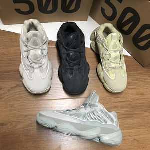 off yeezy/华夫椰子鞋500真皮运动情侣百搭厚底黑色老爹鞋女ins潮