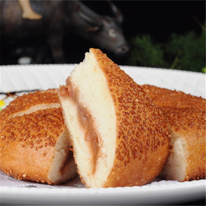 豆沙黄金大饼子主食面食油炸面饼点心早餐饼速冻食品半成品哈尔滨