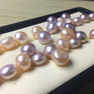 天然色彩色微瑕淡水珍珠裸珠颗粒馒头圆 6-10mm 可做耳钉吊坠戒指