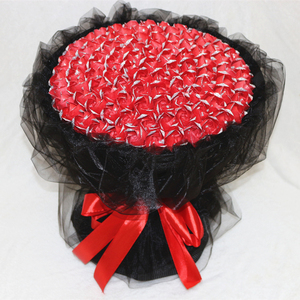 新品99朵纱款川崎玫瑰银粉玫瑰花束材料包/成品 情人节/生日礼物