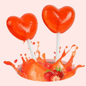 韩国秘菓妈妈棒棒糖草莓味35g/5支糖果爱心形状棒棒糖儿童零食