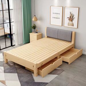 折叠床家用卧室实木单人床成人午休床简易结实耐用经济型双人大床