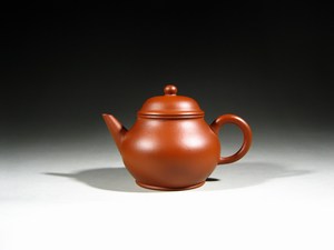 紫砂一厂特级红泥墨缘斋意堂制景记芭乐壶线瓢水平绿标期紫砂壶