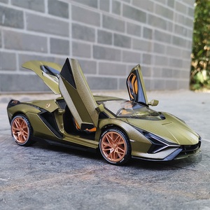1:22兰博基尼闪电儿童金属玩具车四开门声光回力仿真合金汽车模型