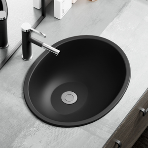 黑色不锈钢台下盆椭圆形洗手盆嵌入式洗脸台盆小号卫生间面盆水槽