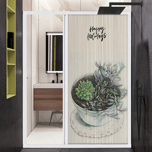 优诗曼干湿分离防水防霉浴室隐形折叠伸缩门卫生间洗澡隔断折叠门