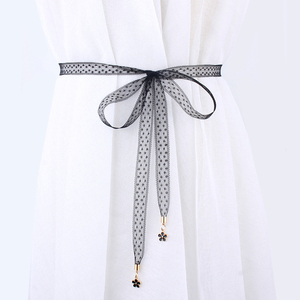 装饰腰带女蕾丝配裙子韩版简约时尚百搭花朵腰链细腰绳子学生裙带