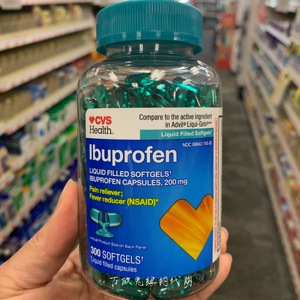 美国直邮代购cvs health药房 ibuprofen 液体胶囊 200粒