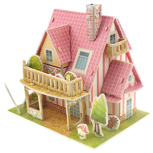 立体拼图房子花园别墅3d纸质建筑模型摆件儿童益智女孩科教玩具