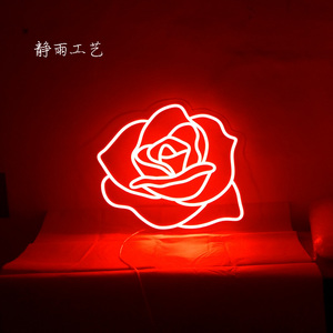led图案霓虹灯ins软管装饰灯造型灯玫瑰花橱窗房间卧室客厅装饰灯