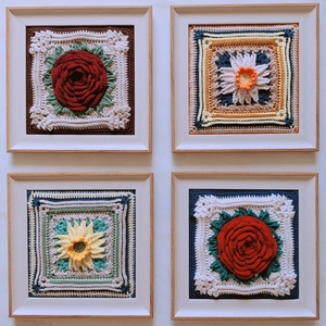 rose的生活所|手作diy毛线编织钩针材料包|纯手工相框装饰画