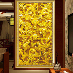 青飞旗舰店天猫青飞精准印布九龙嬉戏图十字绣九鱼聚财金龙鱼年年有