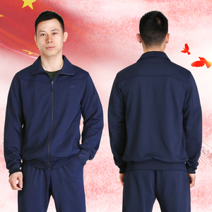 新式正品春秋长袖体能训练服加厚保暖军迷藏青色作训运动户外男女