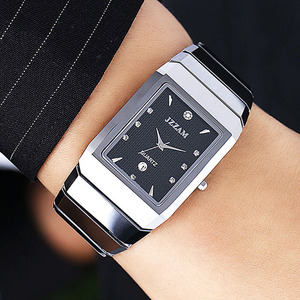 钨钢长方形手表爵帅品牌男士石英表新款霸气腕表时尚潮流防水男表