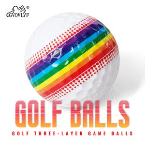 高尔夫球三层比赛球彩虹360度无缝对齐推杆线大动能结构远距球