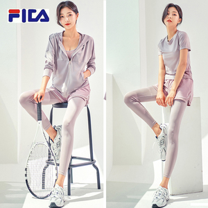 菲乐新款瑜伽健身套装女速干高端时尚休闲秋冬显瘦跑步运动四件套