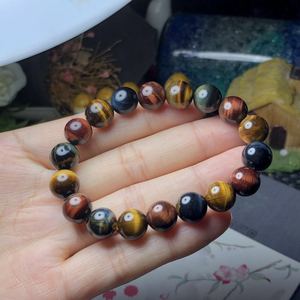 特价处理天然彩虎眼手链单圈圆珠虎眼石手串男女水晶10mm