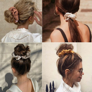 solid color large intestine hair circle 复古法式纯色大肠发圈