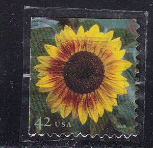 a013-54 向日葵 2018年 不干胶票 1枚(旧)美国
