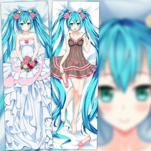 v家初音等身抱枕miku二次元赛车女郎魔法初音长靠枕礼物定制包邮