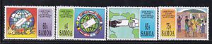 A022-28  世界邮政日 1993年 4全 萨摩亚