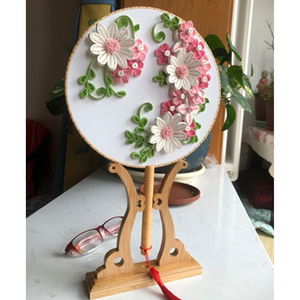 衍纸画diy团扇材料包手工创意衍纸画美术礼物宫扇中国风艺术作品