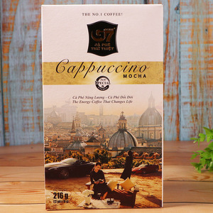 买2盒包邮/越南中原咖啡G7卡布奇诺摩卡咖啡三合一216克