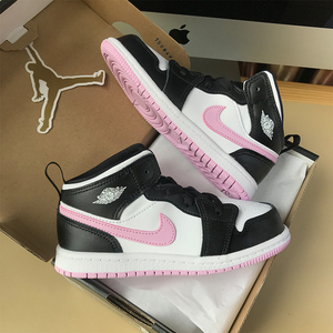 美国同学代购aj1童鞋air jordan 1粉色熊猫鞋 女