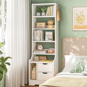 床头置物架书架书柜一体靠墙床头柜卧室置物架小户型简约墙角简易