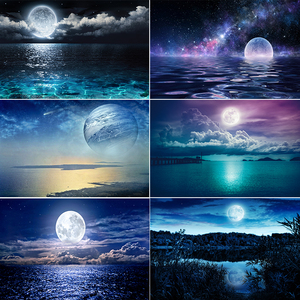 鱼缸背景纸高清立体壁纸水族箱壁画造景装饰3d星空夜色正胶水晶贴