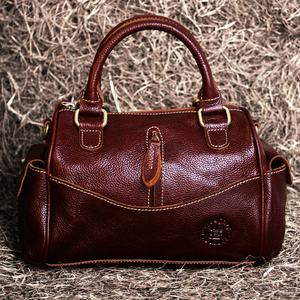 藏皮客中号包包手提包女真皮复古时尚枕头包头层牛皮水晶皮斜挎包