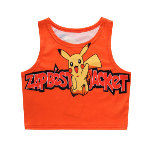 皮卡丘3d卡通衣服性感显胸大女生紧身立体短款露脐小背心舞蹈上衣