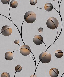 方维简约现代风格黑白色线条球状圆形状图案pvc墙纸背景墙客厅ktv