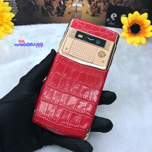 vertu touch威图智能4g手机4.7寸换皮服务维修定制翻新红色鳄鱼皮