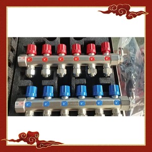 武汉金牛红宝石地暖管专用2-10路纯铜分水器 精品家装分集水器