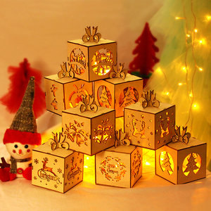 圣诞平安夜苹果礼品盒平安果包装手工diy木质盒子置景装饰送女友