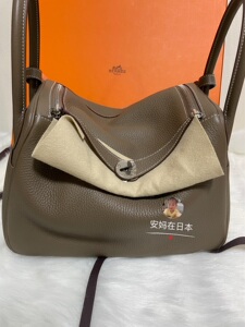 日本代购直邮 爱马仕 hermes lindy30 大象灰银扣  枕头包手提包
