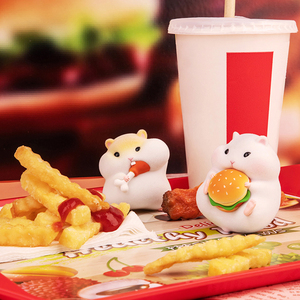 新款 圆梦筑成仓鼠盲盒克拉克吃货可爱动物手办公仔520礼物送女友