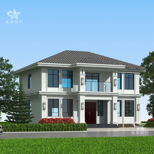 二层现代风格别墅设计效果图两层农村自建房经济简约型楼房大气