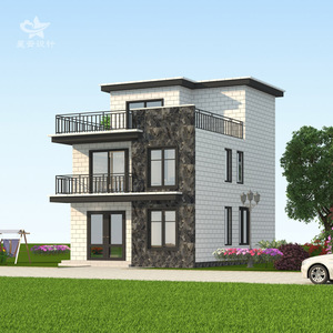 现代三层别墅设计施工图纸两层半新中式小洋楼带露台两间自家房