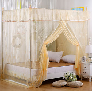 落地方顶老式木床1.5m单开门传统加密床幔宮廷公主1.8米提花蚊帐