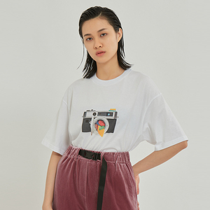 eraser橡皮宽松显瘦春夏短袖t恤女装相机印花趣味ins潮1202101103