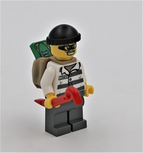 lego 城镇人仔 乐高cty537 强盗 小偷 撬棍 背包 美元 (全新)