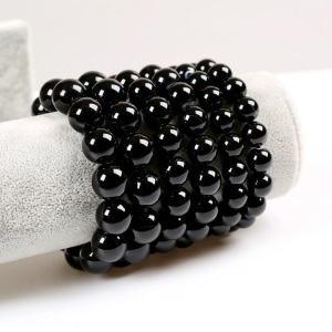 天然玛瑙手链男石头手链男士手串黑色宝石黑玛瑙手链女款玛脑手珠