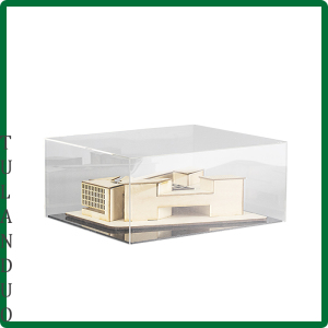 现代建筑模型摆件轻奢样板间售楼处书房书桌创意亚克力罩装饰品