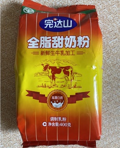 21年12月产 完达山全脂甜奶粉400g/克袋装 包装