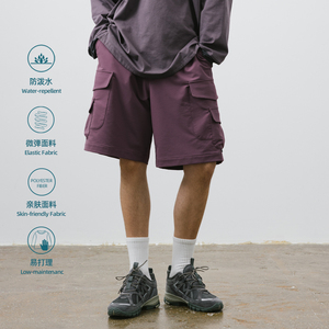 BOHRHOO24SS三色日系百搭5级防水磁吸扣功能双层重叠口袋短裤男夏