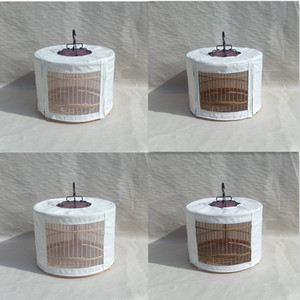 定做笼衣鸟笼罩衣双顶层白布黑白纱网笼布门纱鸟罩红子靛颏笼罩子