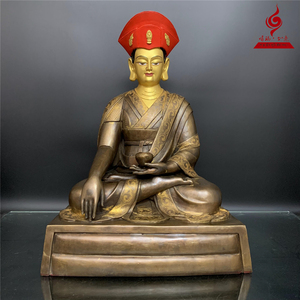 藏东工艺佛像 直贡祖师 觉天颂恭   20.5cm 40cm 噶玛如意店 包邮