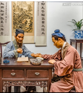 诊脉把脉摆件中医问诊文化华佗张仲景人物雕塑蜡像硅胶像定制